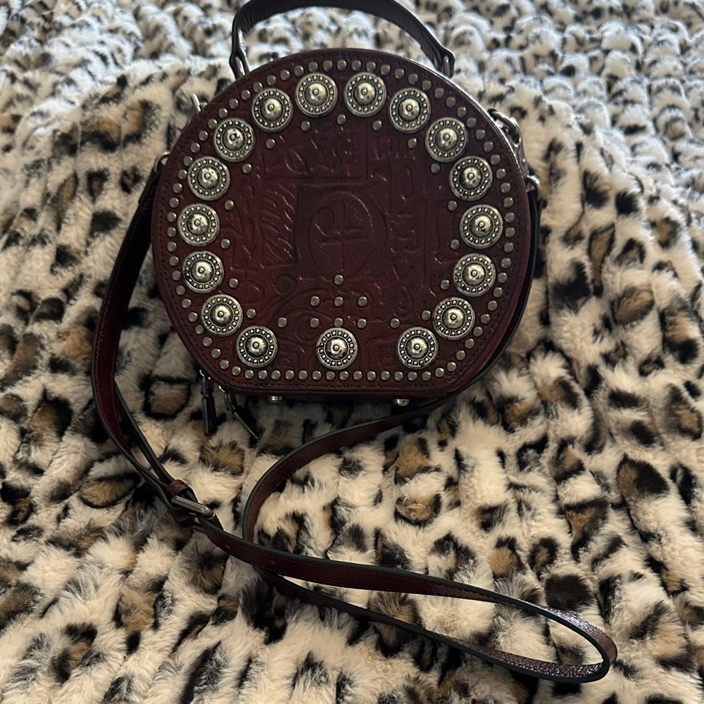 Elegant Embellished Burgundy Crossbody Bag